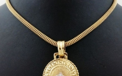 18 kt. Gold - Necklace with pendant - 0.06 ct Diamond