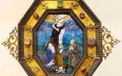 Plaque, in enamel - Renaissance - Beautiful Limoges enamel - Late 16th century