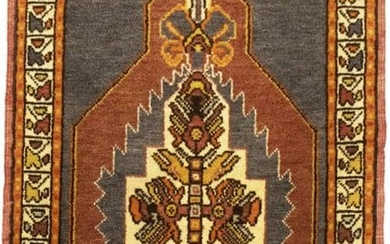 2X4 Anatolian Turkish Oriental Rug Vintage Tribal Small Decor Carpet 19X37