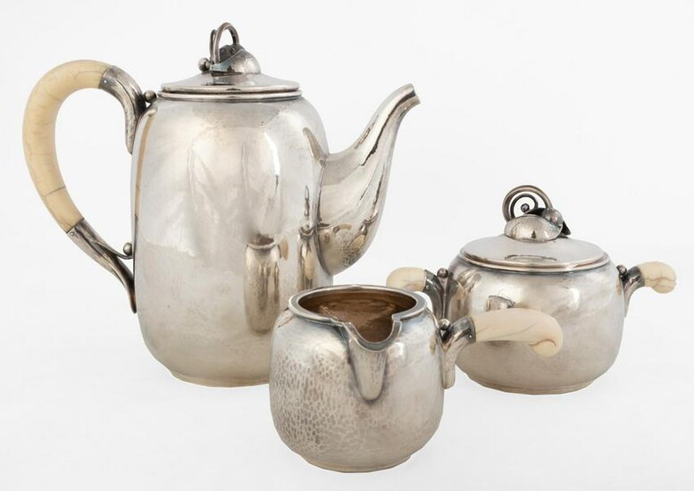 3-Piece Danish Sterling Silver Tea Set