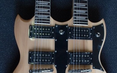 ChS - dubbelnek SG-model met 12 en 6 snaren, naturel - Double-neck guitar