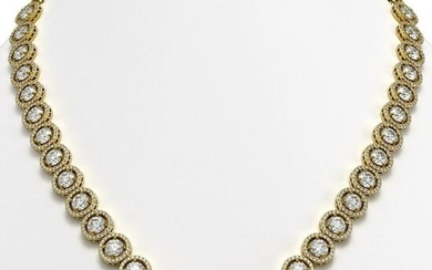 30.78 ctw Diamond Micro Pave Necklace 18K Yellow Gold