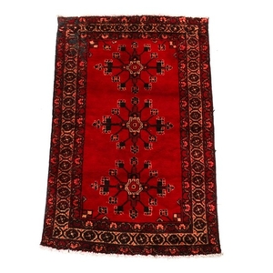 3'11 x 6'3 Hand-Knotted Persian Hamadan Wool Rug
