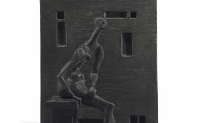 Henry Moore (1898-1986), Girl Seated against Square Wall