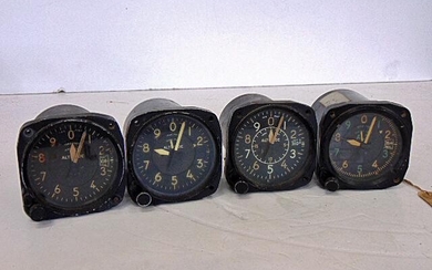 4 Airplane Altimeters, Kollsman M. C-11, Bullava B-11
