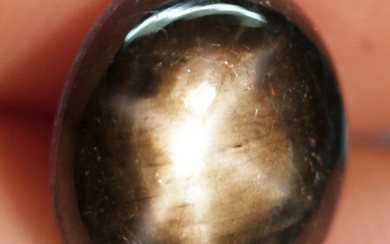 40$---4.5 Ct. Star Sapphire Natural Cabochon Golden Black 6 Rays...