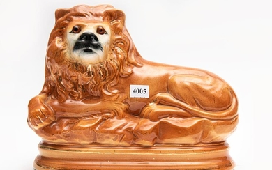 A LATE VICTORIAN STAFFORDSHIRE LION