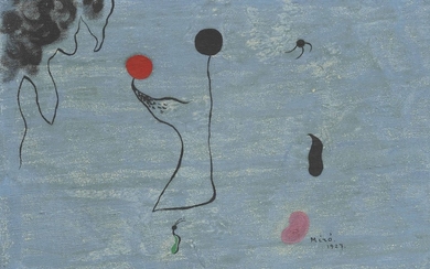 Joan Miró (1893-1983), Peinture - Bleu