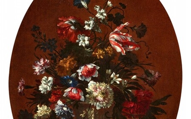 Nicolas Baudesson - Flowers in a Carved Vase