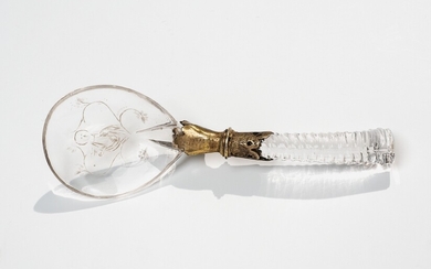 A South German silver gilt mounted rock crystal spoon