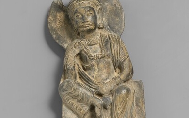 A Gandhara grey schist figure of a bodhisattva. 2nd/3rd century
