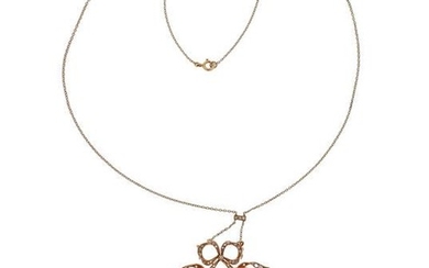 18k Gold Diamond Pearl Brooch Pendant Necklace