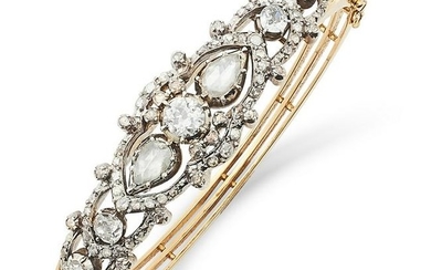 ANTIQUE DIAMOND BANGLE set with old and rose cut