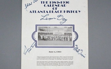 Atlanta Black History Calendar with 5 Autographs