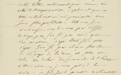 BALZAC, Honoré de (1799-1850). Deux fragments de lettres autographes signées. S.l.n.d.