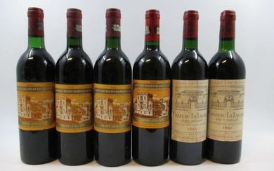 6 bouteilles 1 bt : CHÂTEAU DUCRU BEAUCAILLOU 1982 2è GC Saint Julien (base goulot, étiquette très abimée, capsule abimée)
