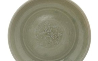 A Chinese Longquan Celadon Glazed Porcelain Plate