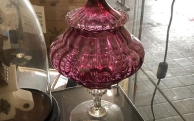 Cranberry Lidded Vase