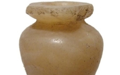 An Egyptian alabaster kohl jar, Middle Kingdom