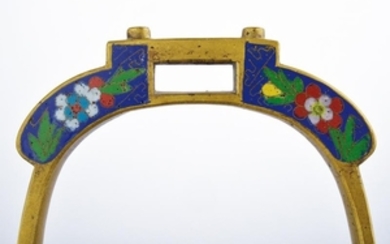 A PAIR OF ENAMELED STIRRUPS