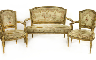 A Louis XVI-style part salon suite