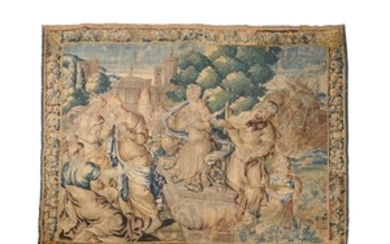 A Flemish woven wool figural tapestry