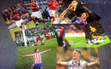 Football collection internationals ten 12x8 signed colour photos from players around Europe signatures include Daniel Jensen,...