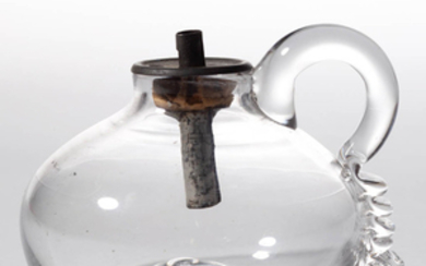 FREE-BLOWN SPARKING WHALE OIL HAND LAMP