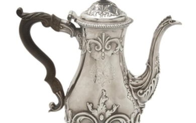 George III sterling silver coffee pot with Meade family...