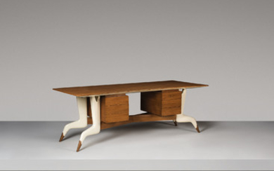 GIO PONTI (1891-1979), A RARE AND IMPORTANT DESK, DESIGNED FOR THE OFFICES OF THE ITALIAN NATIONAL BROADCASTING SERVICES RAI, CIRCA 1951