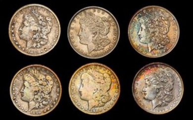 A Group of Six United States Morgan Silver Dollar Coins