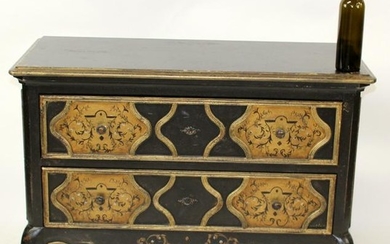 Habersham black and gold painted chest