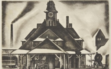 HOWARD NORTON COOK (american 1901-1980) "THE STATION" 1928. Edition...
