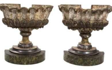 A Pair of Italian Cast Resin Campagna-Form Jardinieres