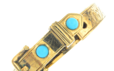 A late Victorian gold turquoise memorial ring.