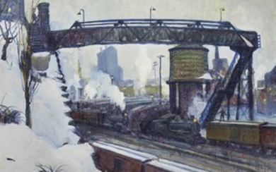 Leon Kroll (1884-1974), Railroad Bridge, Hudson River