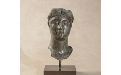 A Roman bronze bust of a woman