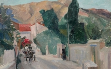 Samuel GRANOVSKY 1889 - 1942 Paysage avec la charrette - 1926