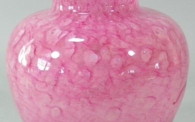 Steuben Pink Cluthra Vase, shape 2863, 8 1/4" high.