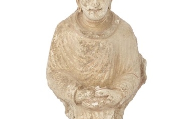 A STUCCO FIGURE OF A SEATED BUDDHA, ANCIENT REGION OF GANDHARA, 4TH-5TH CENTURY