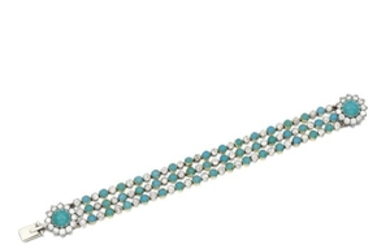 Turquoise and diamond bracelet