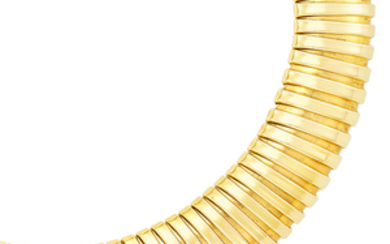 Wide Gold Snake Link Necklace