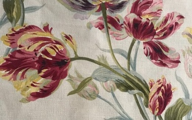 500 x 140 cm - Laura Ashley floral patterned fabric - Cotton, Linen - Late 20th century