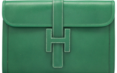Hermès Vert Clair Epsom Leather Jige PM Clutch S...