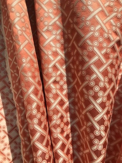 6 m x 130 cm Valuable magnificent double-sided damask fabric by San Leucio - Modern - silk cotton - 2017