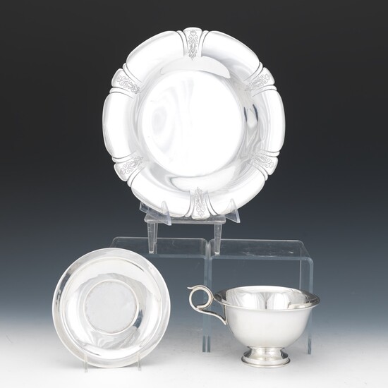 Towle Sterling Silver "Lady Diana" Platter and Fabian Sterling Footed Bowl on Under Plate