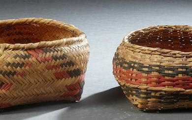 Two Open Choctaw Indian Baskets, late 20th c., Largest