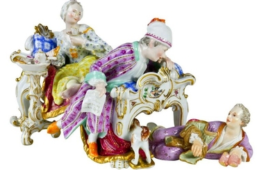 Meissen porcelain figural group The Lover Discovered