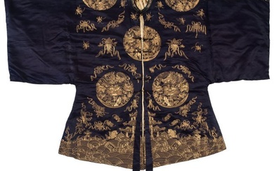78105: A Chinese Embroidered Blue-Ground Jacket 41 x 57