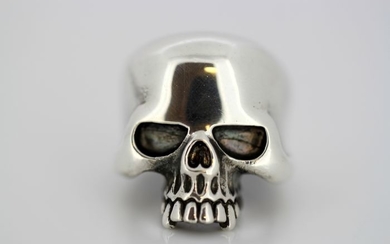 925 Silver, Circa 1950's - Vintage men's ring in the shape of skull